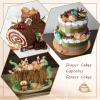 12 Pieces Deer Figurines Cake Toppers for Baby Shower Woodland Animal Deer Topper Cute Doe Fawn Cake Ornaments Decorations for Birthday Wedding Anniversary Party view 3