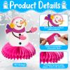 10 Pieces Snowman Honeycomb Centerpieces Winter Theme Table Decorations Snowflake Birthday Table Centerpieces Table Topper for Kids Winter Party Christmas Holidays Supplies view 2
