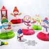 10 Pieces Snowman Honeycomb Centerpieces Winter Theme Table Decorations Snowflake Birthday Table Centerpieces Table Topper for Kids Winter Party Christmas Holidays Supplies view 3