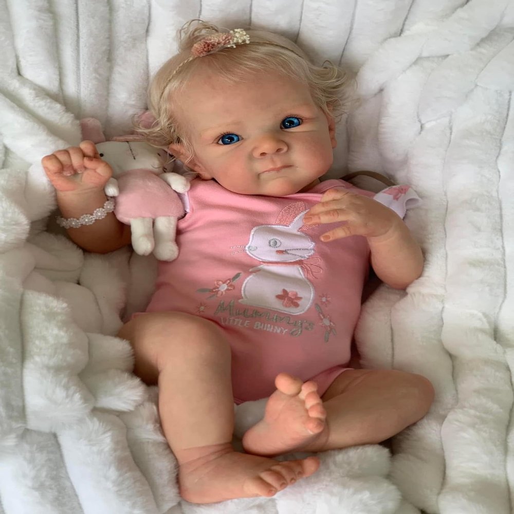 Pinky Reborn Dolls-19 Inch Lifelike Baby Dolls, Silicone Full Body Eyes Opened Newborn Baby Looks Realistic Real Baby Dolls Anatomically Correct Child Toys Birthday Gifts