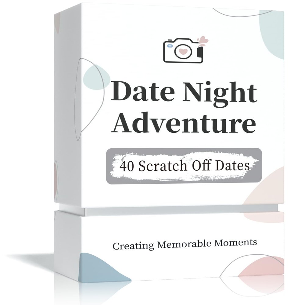 40 Fun Date Night Scratch Off Card Game Ideas, Couples Gifts for Wedding Anniversaries, Bridal Shower, Engagement, Romantic Valentines Day Gifts for Him, Her, Men, Boyfriend, Girlfriend, Husband, Wife