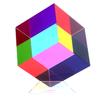 iKeelo Color Cube (2.4inch) with Stand - Cyan, Magenta & Yellow Subtractive Color Mixing - Mesmerizing Acrylic Prism for Desk Decor, A Fun Conversation Starter view 1
