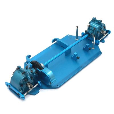 1/14 144010 144001 144002 RC Car Metal Upgrade Chassis Parts, Gearbox, Gear Cover, Transmission Assembly, etc. 5 Colors ( Color : Blue )
