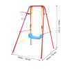 2 in 1 Childrens Swing Set U Shaped Heavy Duty 60kg Load Bearing Swing Set Plastic Alloy Swing Set with Basketball Hoop, Metal Swing Sets for Backyard, Metal Swing Sets for Backyard, 2 in 1 Kids view 2