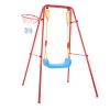 2 in 1 Childrens Swing Set U Shaped Heavy Duty 60kg Load Bearing Swing Set Plastic Alloy Swing Set with Basketball Hoop, Metal Swing Sets for Backyard, Metal Swing Sets for Backyard, 2 in 1 Kids view 4