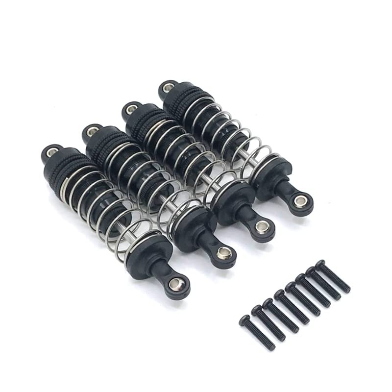 4PCs/1set Metal Front&Rear Universal Shock Absorber for Wltoys 124019 124018 124017 124016 144002 144001 RC Car Upgrade Parts ( Color : Black )