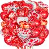 36 Pieces Red Heart Balloons, Happy Valentines Day I Love You Foil Mylar Balloons for Special Night Party Decorations view 1