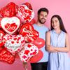 36 Pieces Red Heart Balloons, Happy Valentines Day I Love You Foil Mylar Balloons for Special Night Party Decorations view 2