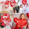 36 Pieces Red Heart Balloons, Happy Valentines Day I Love You Foil Mylar Balloons for Special Night Party Decorations view 4