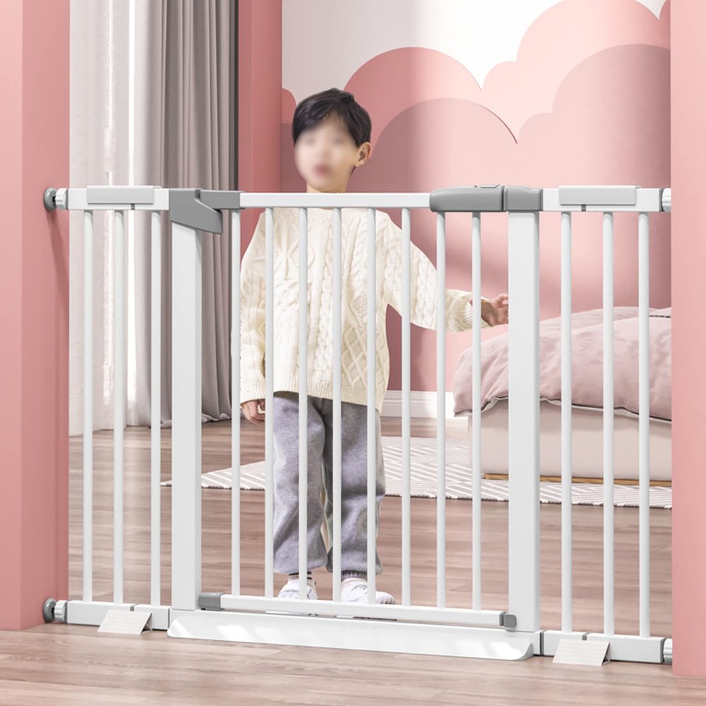 Extendable Safety Gate,Extra Wide Mounted Security Gates,Auto Close Pet Safety Gate,Baby Safety Stair Gate,Pressure Fit,for Stairs,Doorways (71.2-74in)