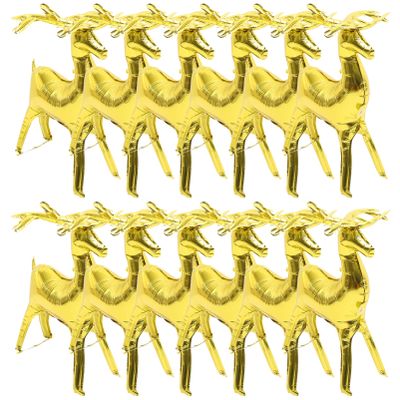 10pcs Cartoon Reindeer Foil Balloons for Christmas Party Decoration Festival Supplies for Wall Table Decor Create Joyful Atmosphere