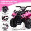 Kids Ride on ATV, 6V Battery Powered Kids Electric Vehicle, 4 Wheeler Quad w/Headlights, MP3, USB, Volume Control, Large Seat, Electric Ride on Toys Best Gifts for 18-36 Months Boys Girls Girls (Pink) view 2