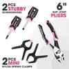 WORKPRO Pink Real Tool Set for Kids with 12 Inch Mini Steel Tool Box with Wheels, 10PCS Kids Real Tools with 2 Drawers Desk Metal Rolling Tool Chest, Children's Tool Kit for Home DIY- Pink Ribbon view 3