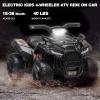 Kids Ride on ATV, 6V Battery Powered Kids Electric Vehicle, 4 Wheeler Quad w/Headlights, MP3, USB, Volume Control, Large Seat, Electric Ride on Toys Best Gifts for 18-36 Months Boys Girls (Black) view 3