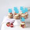 30 PCS Pumpkin Cupcake Toppers Glitter Fall Theme Cupcake Picks for Halloween Thanksgiving Pumpkin Theme Baby Shower Kids Birthday Party Cake Decorations Supplies Blue view 4