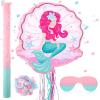 Ferraycle Mermaid Piata for Birthday Party Girl, Mermaid Party Supplies Piata with Blindfold, Bat and Confetti, Sea Ocean Theme Decorations for Games Celebration Activities, 13.39 x 13.78 inch view 1