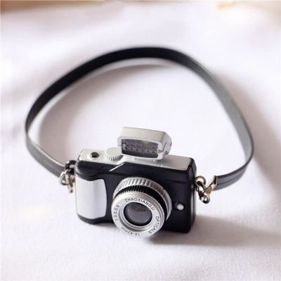 Dollhouse Miniature Camera 1Pc Dollhouse Miniature Digital SLR Camera Dolls House Decor Accessory for Dollhouse Decals Plastic Toy Camera(Style 1)