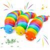 Cevioce Fidget Slug Toy, Sensory Slug Fidget Toys for Kids & Adults, 3 PCS Autism Sensory Toys for Autistic Children Toddlers, Toddler Toys - 3 4 5 6 7 8+ Year Old Girl Boy Birthday Gifts C view 1