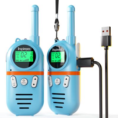 Inspireyes Walkie Talkies for Kids Rechargeable,Toys for Boys and Girls Ages 3-12, 2 Pack Long Range 2-Way Radios, Birthday Gifts,Christmas Stockings, Outdoor Play, Family Games, Hiking Camping Gear