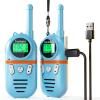 Inspireyes Walkie Talkies for Kids Rechargeable,Toys for Boys and Girls Ages 3-12, 2 Pack Long Range 2-Way Radios, Birthday Gifts,Christmas Stockings, Outdoor Play, Family Games, Hiking Camping Gear view 1