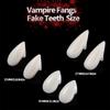3 Pack Vampire Fangs Fake Teeth with Adhesive Tooth Kits, Halloween Cosplay Accessories Party Prop Decoration in 3 Sizes for Kids and Adults view 2