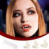 3 Pack Vampire Fangs Fake Teeth with Adhesive Tooth Kits, Halloween Cosplay Accessories Party Prop Decoration in 3 Sizes for Kids and Adults view 4