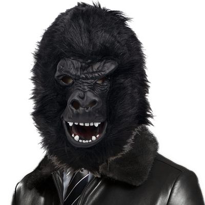 PartyHop Chimpanzee Monkey Chimp Head Mask Black Animal Latex Full Head Realistic Masks Fancy Dress for Halloween Carnival Costume Party