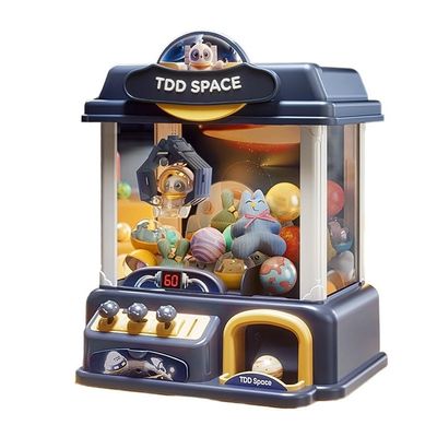 Claw Machine Arcade Game, Candy Grabber Machine, Features LED Lights and Sound Effects, Fun for The Whole Family (Color : Blue, Size : 49 Dolls+20 Capsules)