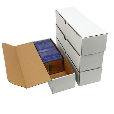 EBOAUSI 4-Pack 3200-Count Trading/Gaming Card Box Fits Toploaders & Sports Cards Heavy-Duty Cardboard Organizer