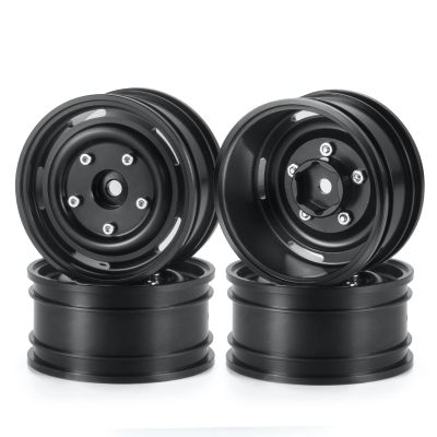 MOHERO 1.9" Beadlock Wheel Rim Hub 4pcs Metal Rims for 1/10 RC Crawler Car TRX4 SCX10 90046 (Black)