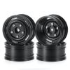 MOHERO 1.9" Beadlock Wheel Rim Hub 4pcs Metal Rims for 1/10 RC Crawler Car TRX4 SCX10 90046 (Black) view 1