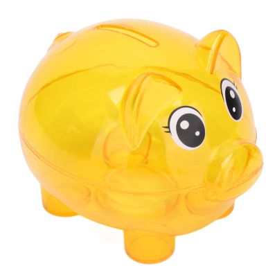 Beufee Cute Piggy Bank, Transparent Piggy Bank Cartoon Pig Coin Piggybank Pig Shaped Unbreakable Money Bank Decoration for Kids Girls Boys Adults(L)