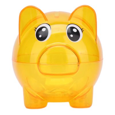 Beufee Cute Piggy Bank for Girls Boys, Transparent Piggy Bank Cartoon Pig Coin Piggybank Pig Shaped Unbreakable Money Bank Decoration for Kids Adults(M)