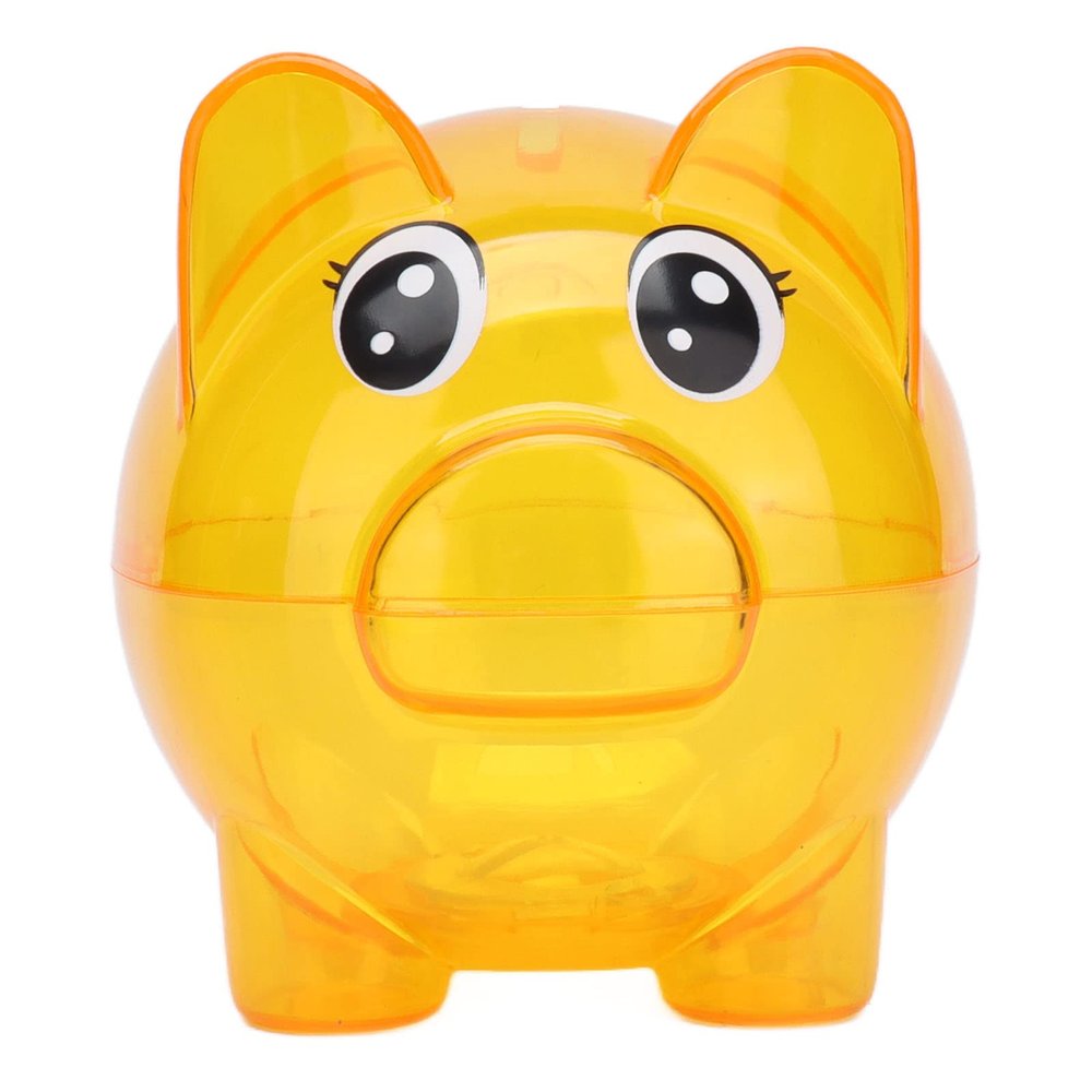 Beufee Cute Piggy Bank for Girls Boys, Transparent Piggy Bank Cartoon Pig Coin Piggybank Pig Shaped Unbreakable Money Bank Decoration for Kids Adults(M)
