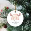 Baby First Christmas Ornament, My First Christmas, Baby First Christmas, New Baby Ornament, Baby, Christmas Rainbow and Elk Antlers Baby, Baby Christmas Keepsake view 4