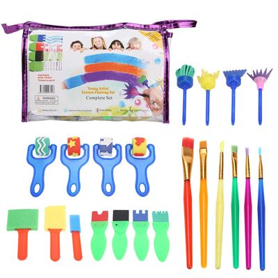 Kids Painting Set, 26pcs Kids Painting Supply Brushes Sponge Paint Brush Toy Tool Drawing Set for Child Play Water, Folding Piano