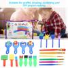 Kids Painting Set, 26pcs Kids Painting Supply Brushes Sponge Paint Brush Toy Tool Drawing Set for Child Play Water, Folding Piano view 2