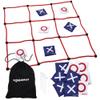WonkaWoo Giant Tic Tac Toe Bean Bag Toss Game Playset, Large 3' x 3' Tic Tac Toe Rope Grid, Outdoors Lawn Yard Game for Family and Kids view 1