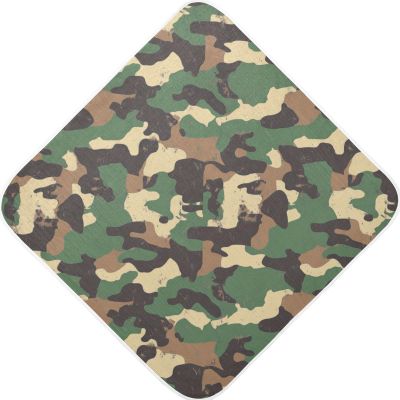 Camouflage Military Army Hooded Baby Towel Camo Woodland Baby Bath Towel Unisex Soft Organic Cotton Washcloths Toddlers Shower Gifts for Boys Girls Newborn 35 x 35 in