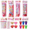 Valentines Day Gifts for Kids28 Pack Valentines Day Stationery Kids Includes Pencil, Erasers, Cards, Stickers, Stamper for Kids Valentine's Day Party Favor Supplies School Classroom Exchange view 1