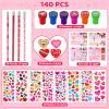 Valentines Day Gifts for Kids28 Pack Valentines Day Stationery Kids Includes Pencil, Erasers, Cards, Stickers, Stamper for Kids Valentine's Day Party Favor Supplies School Classroom Exchange view 2