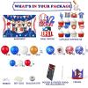 101 PCs Baseball Half Birthday Party Decorations, Hombae Concession Baseball Its My 1/2 Way to First Backdrop Balloon Garland Arch Cake Cupcake Topper Crown Poster Baseball Glove Bat 6 Months Blue view 2