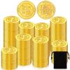 Hanaive 100 Pcs Metal Pirate Coins Treasure Chest Spanish Doubloon Fake Coins Tokens for Kids Board Games Pirate Party Cosplay(Gold,L,Round) view 1
