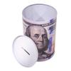 6.2" Inch X 4.5" Reusable 100 Dollar Bill Piggy Bank Tall Coin Money Saving Currency Benjamin Franklin Note Tin Can Banknote Jar (1PC) view 2