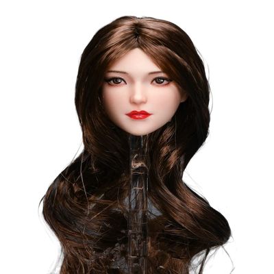 1/6 Scale Female Head Sculpt, Asian Young Girl Planted Hair Head Carved for 12inch PH TBL JO Female Body Collection (C)