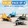4 Pack: Diecast Fighter Jets Pullback Airplane Military Plane Toys Army Air Force Party Favors Kids Playset and Durable Die-cast Metal Miniature Aircraft Models for Imaginative Play view 2