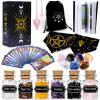 YixangDD Tarot Cards with Guide Book 18 Pcs Include 1 Deck of 78 Cards, 6 Mini Crystal Jars, 7 Chakra Stones,1 Spirit Pendulum, 1 Cloth, 1Goddess of Earth Pendulum mat, 1 Velvet Bag view 1