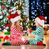 kortes 4 Pack Plush Kids Santa Hat, Unisex Christmas Hats Classic Velvet Fabric Comfort Double Line Plush Santa Hat for Kids Children Toddler New Year Party Supplies (Red-4Pack) view 4
