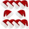 kortes 10 Pack Plush Kids Santa Hat, Unisex Christmas Hats Classic Velvet Fabric Comfort Double Line Plush Santa Hat for Kids Children Toddler New Year Party Supplies (Red-10Pack) view 1