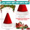 kortes 10 Pack Plush Kids Santa Hat, Unisex Christmas Hats Classic Velvet Fabric Comfort Double Line Plush Santa Hat for Kids Children Toddler New Year Party Supplies (Red-10Pack) view 3